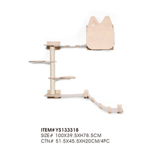 Customized Wooden <strong>Cat</strong> Wall Mounted Shelves Perches Steps <strong>Cat</strong> Hammock Wall <strong>Cat</strong> Climbing Shelves - Product Image 6