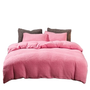 Factory Supply Customized Warm Thick Luxury <strong>Teddy</strong> <strong>Fleece</strong> Bedding Set for Cold Winner - Product Image 1