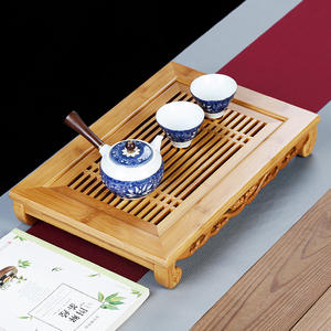 Bandeja de té de bambú japonesa para venta al por mayor transfronteriza, bandeja de té doméstica con drenaje, juego de té Kung Fu rectangular, mesa de té - Product Image 5