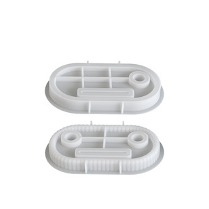 KY bricolage ovale rayé bougie plateau colle <span class=keywords><strong>moule</strong></span> noël plâtre <span class=keywords><strong>bougeoir</strong></span> présentoir Silicone <span class=keywords><strong>moule</strong></span> - Product Image 5