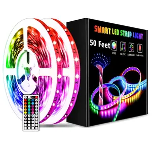 Semua Dalam Satu Set Tahan Air 5M Strip 5050 600Led Lampu Strip Led Rgb Penuh Kit dengan 44 Ir Remote Controller dan 12V 5A Adaptor