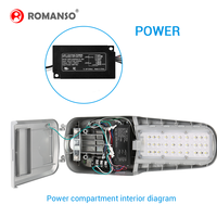 ROMANSO 140Lm/W IP66 70W 105W 150W 21000LM UL CUL T2 T3 Capteur de mouvement photocellule 0-10V Gradation LED Lumière routière
