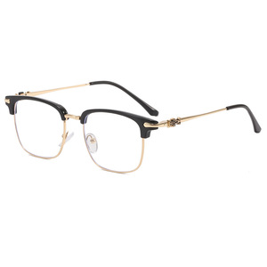 Eyebrow-Shaped Rectangle Eyeglasses Frames Full-Frame <b>PC</b> Lens Blue Light Protection For Men - Product Image 1