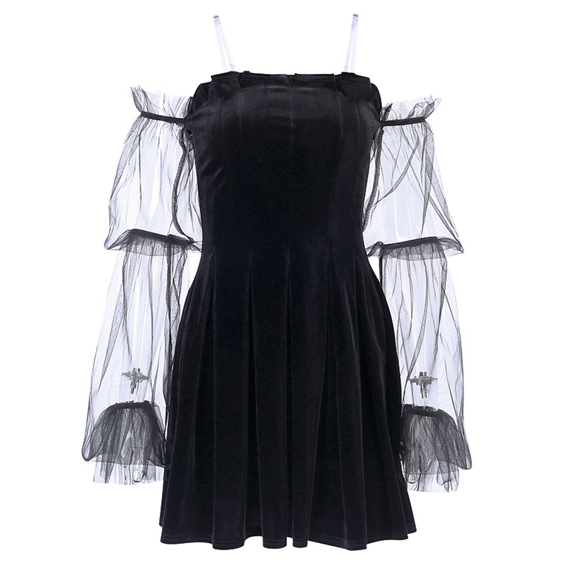 sachin and babi light blue dress PUNK RAVE Gothic Chiffon Mini Dress main image 1
