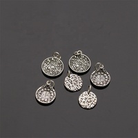 Nouvelle conception, pendentif en forme de disque de fleurs de cerisier plaqué cuivre blanc, argent antique, marque Tengyue, origine Guangdong, pour bijoux