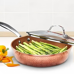 Cocina de Gas de cocina de alta calidad XYL, Color <span class=keywords><strong>cobre</strong></span>, revestimiento sin PFOA, utensilios de cocina, sartén antiadherente de aluminio forjado - Product Image 2