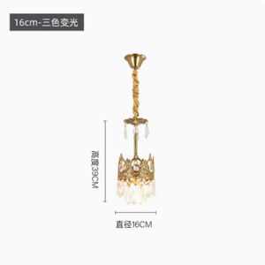 French-Style Retro Crown Crystal Chandelier Luxury American-Style <b>Dining</b> Room Bedroom Bedside Entrance Hall Pendant <b>Light</b> - Product Image 2