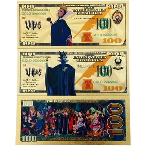 Nouveauté 2026 : 2 modèles de billets de banque V--illians Anime plaqués or 24 carats pour collection - Product Image 1