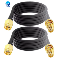 Kabel antena koaksial Yunding wanita, kawat konektor dengan konektor RP S-M-A grosir RP S-M-A