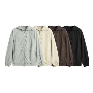 Veste à capuche zippée décontractée pour homme, séchage rapide, teinte unie, légère, coupe ample, sport, extérieur, protection solaire - Product Image 3