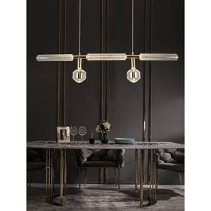 Postmodern Nordic Minimalist Striped Glass Chandelier Luxury Long <b>Light</b> Fixture for Bedroom <b>Dining</b> Room Bar Pendant <b>Light</b> - Product Image 2