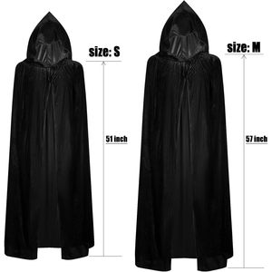 Baleenz <b>Cape</b> Cloak With <b>Hood</b> Adult Unisex Halloween Costume Cosplay <b>Black</b> Long Velvet <b>Cape</b> For Women Men - Product Image 5