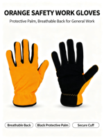 Gants de travail antidérapants HAIYI avec protection dorsale pour le jardinage, la construction et l'industrie