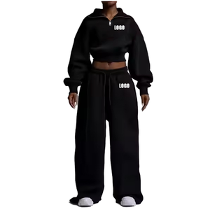 เสื้อครอปผ้าฝ้ายแบบซิปครึ่งตัว - Product Image 1