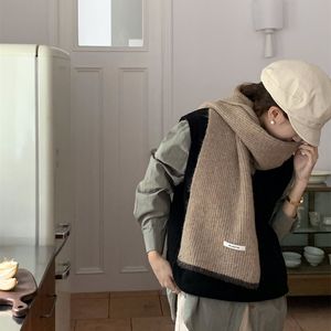 Soft Solid Color Knitted <strong>Scarf</strong> Acrylic Autumn Winter Ins <strong>Korean</strong> Style Warm Cashmere <strong>Scarf</strong> - Product Image 5