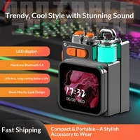 Haut-parleur sans fil portable tendance K15 DK08 avec écran métallique, lumière ambiante LED et contrôle par application – Mini appareil audio