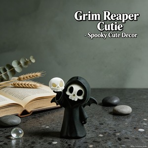 Statua di Grim Reaper Stampata in 3D in Plastica PLA, Figura di Teschio Gotica, Decorazione da Scrivania per Halloween, Ornamento da Mensola, Regalo da Collezione - Product Image 1