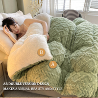 Couette Hiver Épaisse 3D Arabesque Double Face Taffetas Polyester Épais Couverture Maison Hiver Douce Cachemire Couette Queen Size