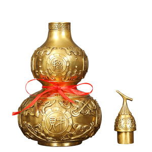 Adorno de Calabaza Bagua de Latón Fundido, Simbolismo Feng Shui, Decoración de Mesa, Regalo de Año Nuevo Chino, Artesanía de Alta Calidad - Product Image 2