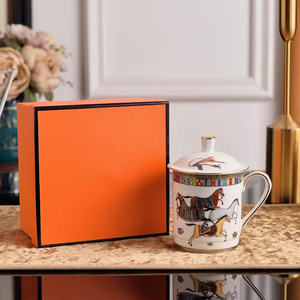Nouvelle tasse en céramique de porcelaine fine 2024 avec couvercle pour hôtel, maison, bureau – Tasse à eau, thé, lait, café - Product Image 3