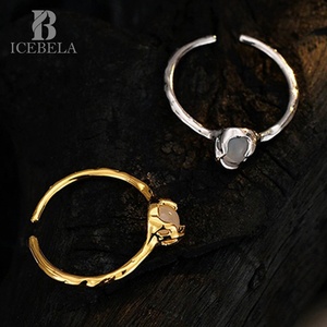 Icebela đồ trang sức bezel đẹp thiết lập vòng mã não 925 bạc tối giản đồ trang sức đính hôn nhẫn cho phụ nữ - Product Image 3