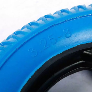 Solid Polyurethane Foam <b>Wheel</b> 14 x 3.25-8 Inches Blue Firm Tread For Handcarts - Product Image 4