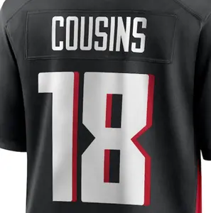 Ready to Ship Atlanta Kirk Cousins Black Best Quality Stitched American Football Jersey