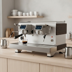 เครื่องชงกาแฟเอสเพรสโซแบบกึ่งอัตโนมัติหน้าจอสัมผัสคู่ ขนาด 11 ลิตร พร้อมหม้อต้มแบบแลกเปลี่ยนความร้อนสแตนเลส ควบคุมด้วยระบบ PID ใช้ไฟ 220V สำหรับใช้งานเชิงพาณิชย์ - Product Image 2
