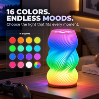 Lampe de table LED décorative rechargeable pour chambre d'enfant et salle de jeux, impression 3D RVB 16 couleurs, prix usine