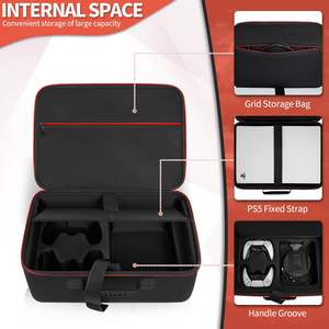 Estuche rígido para PS5, material EVA, cierre con cremallera, correa para el hombro extraíble, 2 compartimentos, negro, para consola PlayStation <span class=keywords><strong>5</strong></span> - Product Image 3