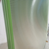 Paneles de Vidrio Decorativos con Patrón Acanalado, Vidrio Templado de 4mm 5mm 8mm 10mm, para Construcción e Industria