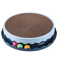 Beliebter extra großer runder Katzenkratzbaum aus Wellpappe, Katzenbett für Kätzchen und erwachsene Katzen zum Krallenwetzen mit Ball