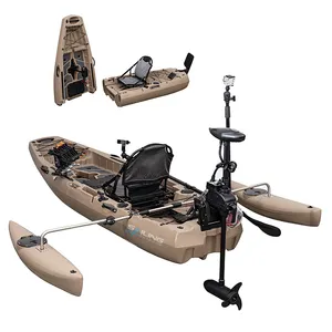 New Designed 3M 1 Person Modular Fishing Kayak with Pedals Detachable Foldable kayak with Electric Motor