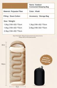 <span class=keywords><strong>Sac</strong></span> de <span class=keywords><strong>couchage</strong></span> portable 4 saisons 2 en 1 à fermeture éclair pour le camping et les voyages en plein air - Product Image 5