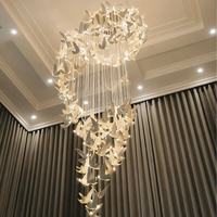 Lustre moderne de luxe, luminaire suspendu pour escalier en spirale, décoration artistique créative pour villa, salon, hall d'hôtel