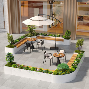 Banc-jardinière <span class=keywords><strong>en</strong></span> <span class=keywords><strong>fer</strong></span> forgé et acier inoxydable, combinaison personnalisée de parterre de fleurs <span class=keywords><strong>en</strong></span> métal et séparateur de clôture pour usage extérieur <span class=keywords><strong>en</strong></span> place publique municipale - Product Image 4