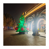 Grand arbre de Noël gonflable avec étoile dorée et boules, décoration de Noël gonflable personnalisée pour événements et centres commerciaux