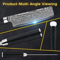 Manche rond en bois noir 7 pouces 67 couches vg10 couteaux de chef en acier damas couteau nakiri japonais super tranchant Acheter pour restaurant