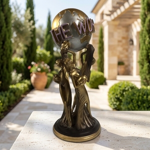 Il mondo della statua in bronzo a grandezza naturale intagliato a mano a buon mercato all'ingrosso personalizzato è il tuo artigianato in metallo per la fusione della tecnica di decorazione domestica - Product Image 2