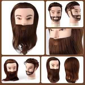 Tête de mannequin homme avec cheveux 100% humains pour la coupe, la coloration, la permanente et la formation professionnelle des coiffeurs - Product Image 4
