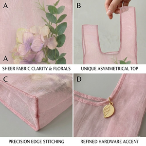 Sac transparent en plexiglas avec logo personnalisé pour petit sac à main de style ballet bijoux stockage de bracelets emballage de <span class=keywords><strong>textile</strong></span> anti-poussière en organza - Product Image 3