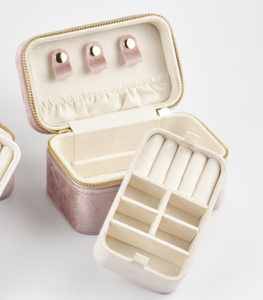 Boîte à bijoux en velours de haute qualité avec plateau amovible, organisateur de voyage multicouche pour bracelets et colliers, impression personnalisée - Product Image 3