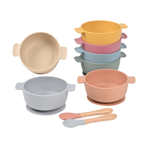 Tùy chỉnh in BPA free Silicone Toddler Feeding Set trẻ em Bộ đồ ăn Kid đồ ăn LED cai sữa bé dao kéo crokery Set - Product Image 3