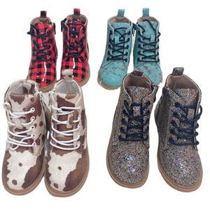 Bottes d'hiver en fourrure pour enfants, style western, imprimé vache, pour filles, enfants, tout-petits - Product Image 1