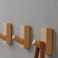 JAYA Nouveau style patère murale en bois de noyer massif haut de gamme pour la maison, la cuisine et l'entrée, sans perçage, pour l'arrière de porte