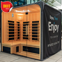 Sauna moderne panoramique New Triangle Sauna extérieur de luxe pour 4-6 personnes avec système de contrôle tactile