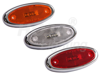 Luz de Marcador LED Ovalada de 3.9 Pulgadas con Lente Reflectora, Lámpara de Marcador Lateral para Camión y Remolque, SAE/DOT/FMVSS108/RoHS