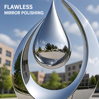 Sculpture Circulaire Moderne en Acier Inoxydable Poli Effet Miroir pour Espaces Extérieurs, Places, Parcs, Hôtels, Grands Centres Commerciaux