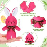 Pâques Mini lapin en peluche coloré 6.3 pouces 7 couleurs doux petit lapin jouets petit lapin poupée mignon décorations de fête de Pâques
