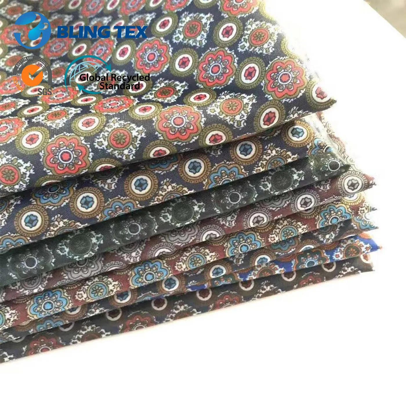 polyester fabric sublimation 210T Polyester Printed Taffeta Lining Fabric For Luggage